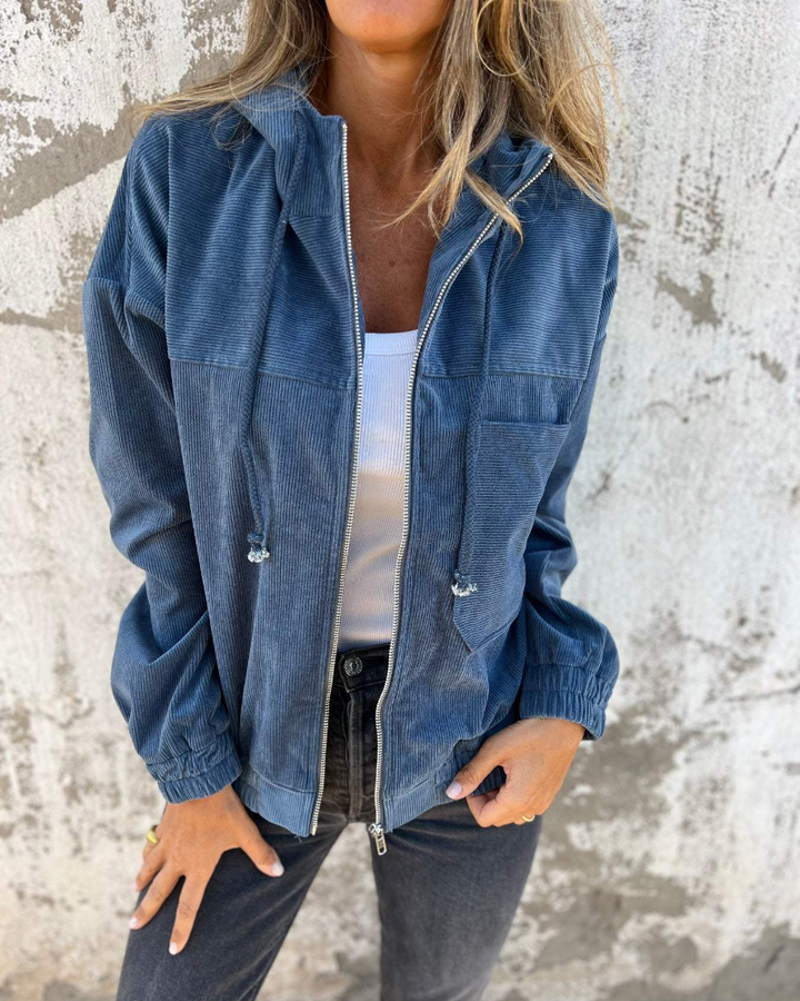 Renate™ | Cord-Kapuzenjacke mit Reißverschluss