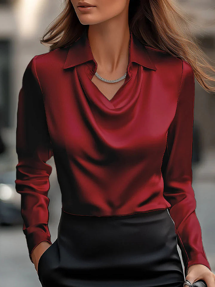 Demi - Elegante Bluse mit drapiertem Kragen