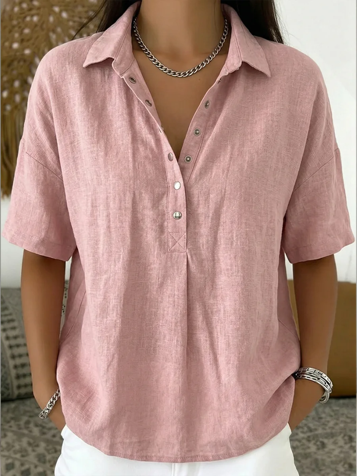 Petra | Bluse mit Kragen und Knopfdetails (TEMPORÄR 1+1 GRATIS!)