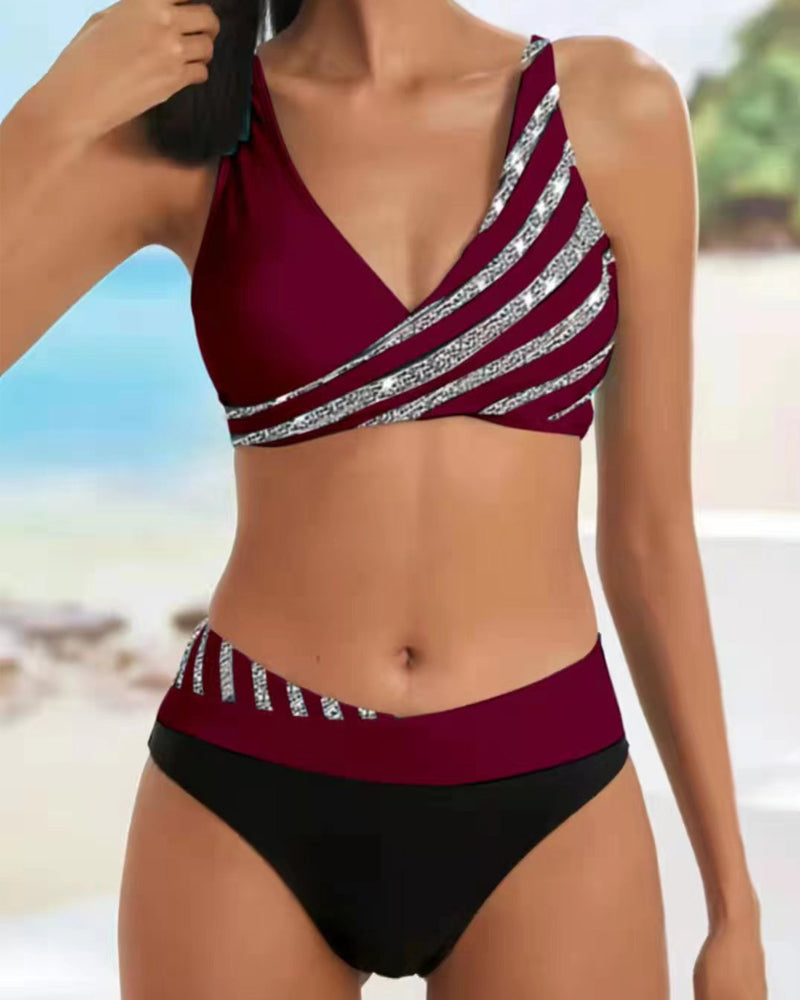 Mona - Bunt bedruckter Bikini in warmen Farbtönen