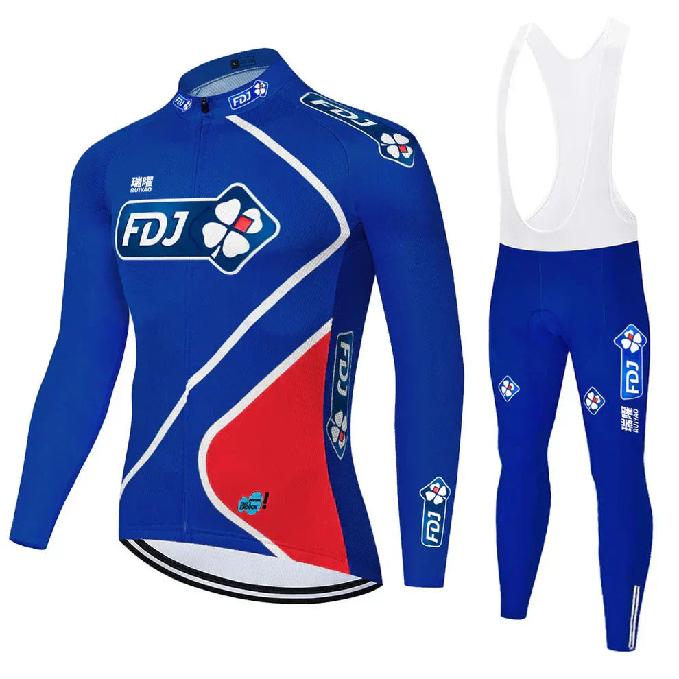 FDJ | Professionelles Radtrikot mit langen Ärmeln