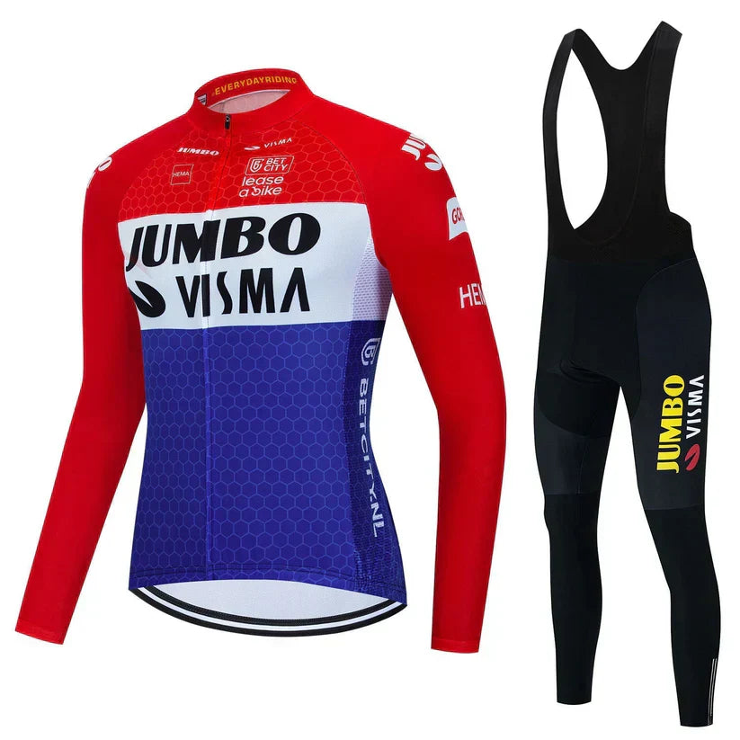 Jumbo-Visma | Professionelles Set aus langärmeliger Radsportbekleidung