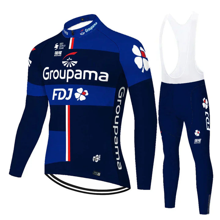 FDJ | Professionelles Radtrikot mit langen Ärmeln