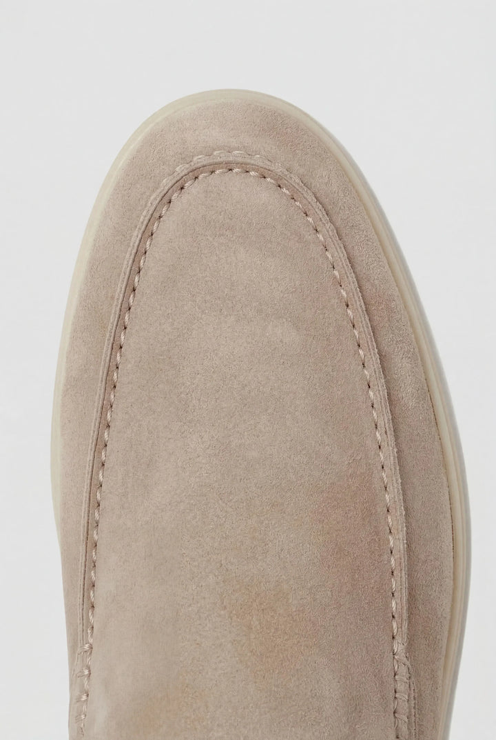 Beige Suede Yacht Mules