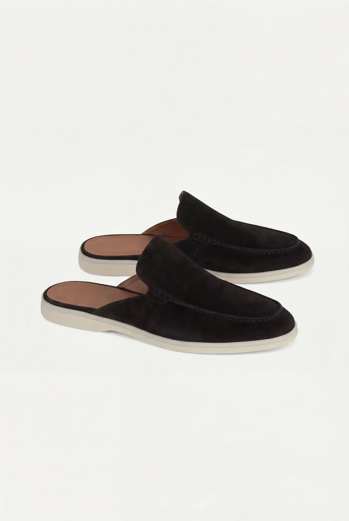 Black Suede Yacht Mule