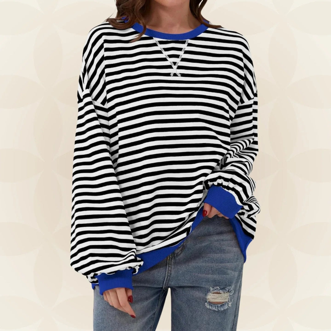 Karin | Streifenloser Lässiger Pullover