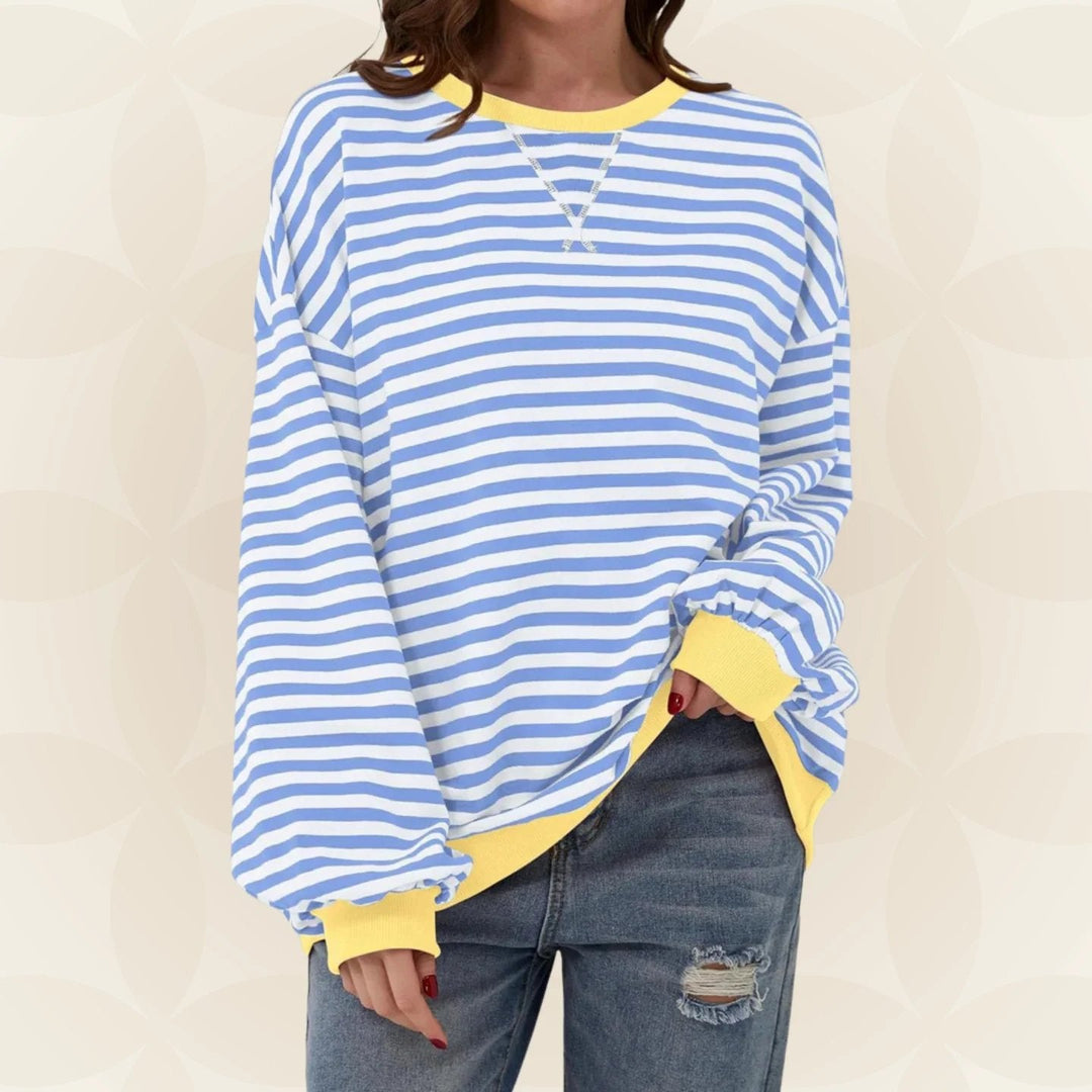 Karin | Streifenloser Lässiger Pullover